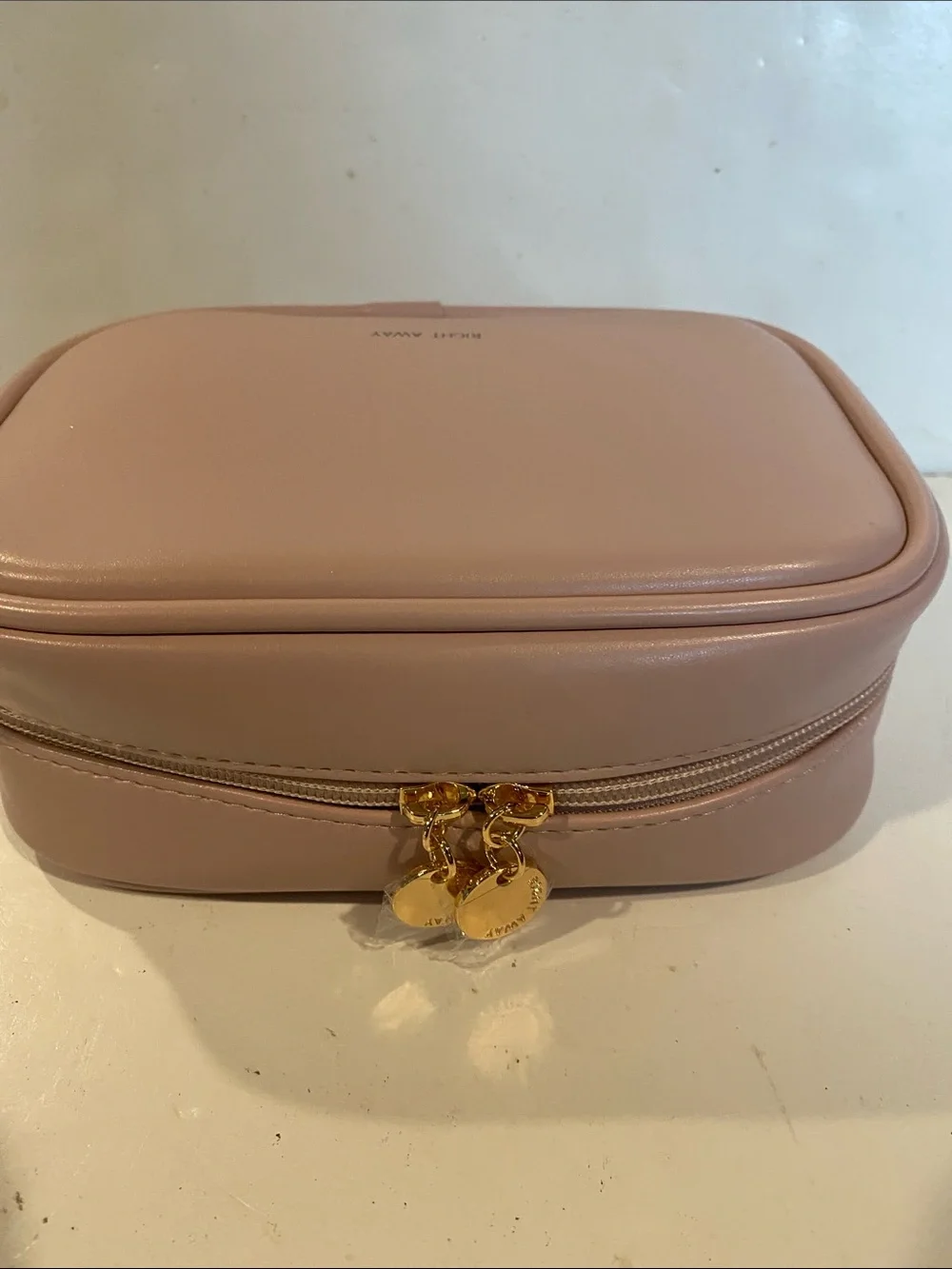 NWOT Blush Pink Faux Leather Cosmetic Case
